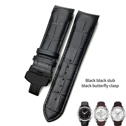 Cinturino per orologio in vera pelle 22mm 23mm 24mm adatto per Tissot T 035617 T035 cinturino in pelle di vacchetta nera fibbia deployante uomo