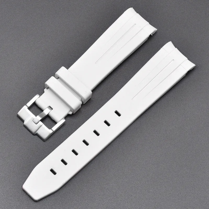 Curved End Rubber Strap for MoonSwatch, 20mm, for Men and Women, Waterproof Sport Watch Band