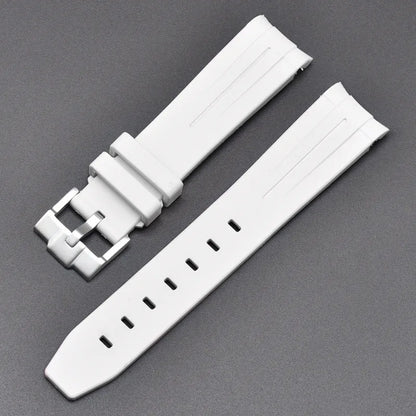 Curved End Rubber Strap for MoonSwatch, 20mm, for Men and Women, Waterproof Sport Watch Band