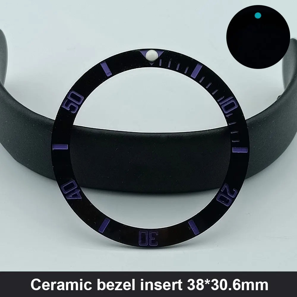 38mm x 30.6mm Sloped Ceramic Bezel GMT and Diving Watch Insert for 40mm Men's Watch Replacement Watch Bezel Inserts