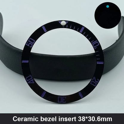 38mm x 30.6mm Sloped Ceramic Bezel GMT and Diving Watch Insert for 40mm Men's Watch Replacement Watch Bezel Inserts