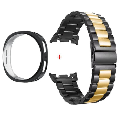 Stainless Steel Watch Band + Case for Samsung Galaxy Watch 8 40mm 44mm, Full Cover Metal Strap