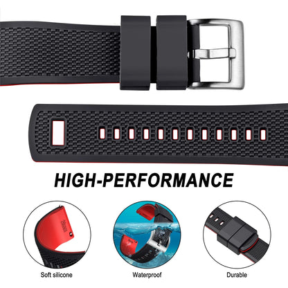 Hemsut Smartwatch Silicone Straps, 18mm, 20mm, 22mm, Quick Release Rubber Watch Band for Men and Women, Soft Replacement