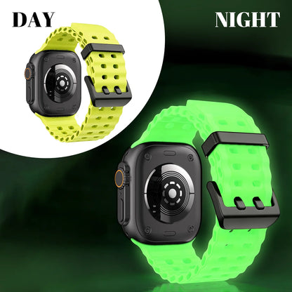 Cinturino per orologio in silicone luminoso Ocean Element compatibile con Apple Watch Ultra/Series 1-11/SE 38/40/41/42/44/45/46/49MM