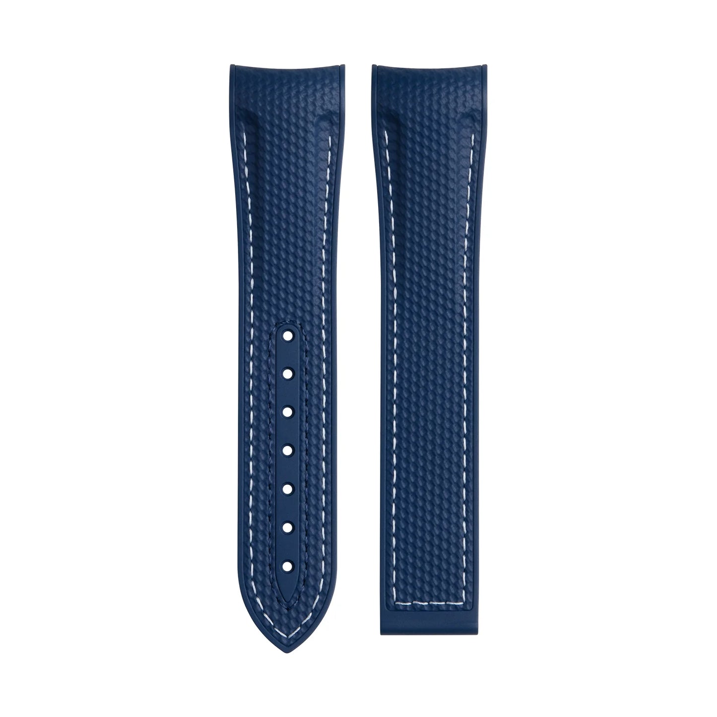 OZE - Cinturino in gomma da 21 mm per Omega - Motivo in tessuto - Curvo 