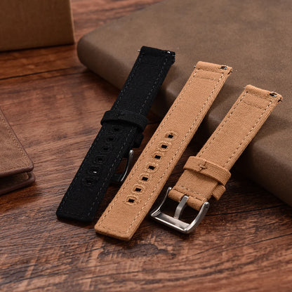Universal Nylon Watch Strap, 20mm 22mm Quick Release Durable Retro Canvas Sport Belt for Omega Seiko Cartier