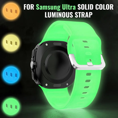 Solid Color Luminous Silicone Watch Strap, Compatible with Samsung Galaxy Watch Ultra 47mm, Unisex Replacement Band