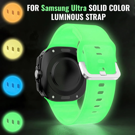 Bracelet de montre en silicone lumineux de couleur unie, compatible avec Samsung Galaxy Watch Ultra 47 mm, bracelet de remplacement unisexe