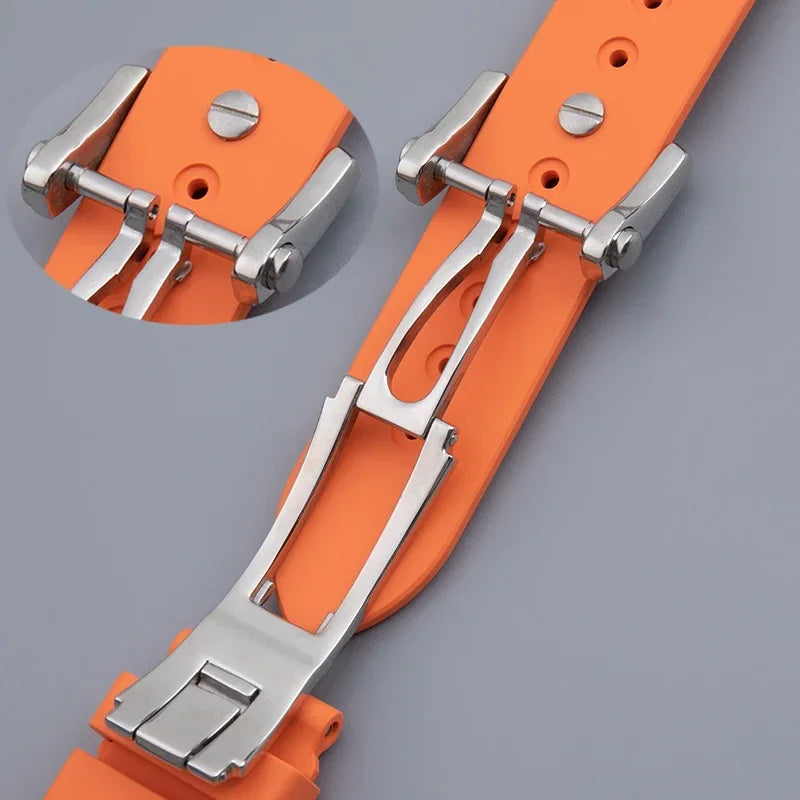 Maglia terminale 25x12,5 mm con accessori morbidi per cinturino in gomma fluorurata per braccialetto Patek Philippe per cinturino Nautilus 5711/5712/5980