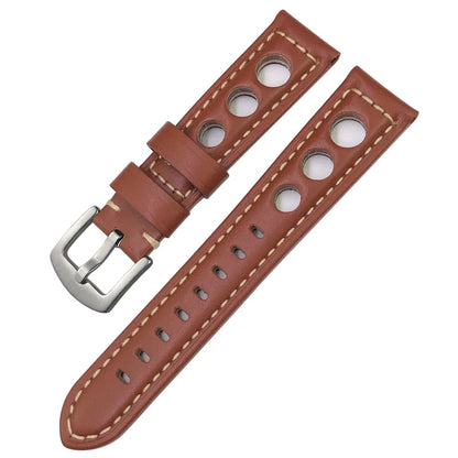 Bracelet de montre en cuir de veau 19mm 20mm 21mm 22mm pour IWC Pilot Breitling Tudor Omega Seiko SKX 5, bracelet de montre en cuir de vache véritable avec trous