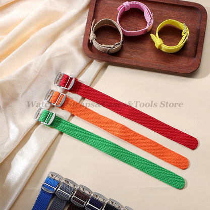 14mm 16mm 18mm 20mm 22mm Nylon Woven Canvas Watch Strap for Perlon for Omega Watchband Men Women Sport Wristband Accessories