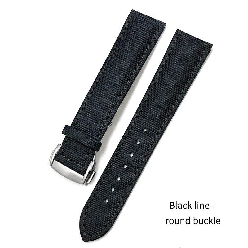 Cowhide Nylon Watch Strap for Omega Seamaster, SEIKO, IWC, Longines, Tudor, 19mm, 20mm, 21mm, 22mm, Fabric Canvas Watchband
