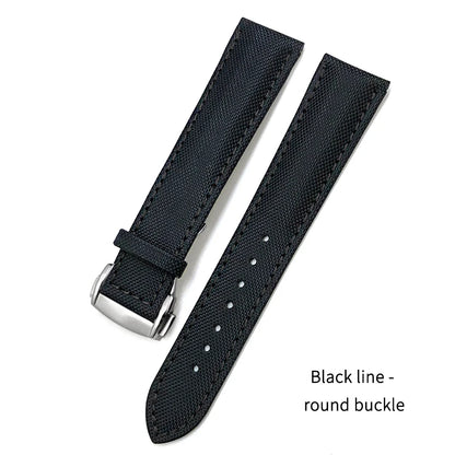 Cowhide Nylon Watch Strap for Omega Seamaster, SEIKO, IWC, Longines, Tudor, 19mm, 20mm, 21mm, 22mm, Fabric Canvas Watchband
