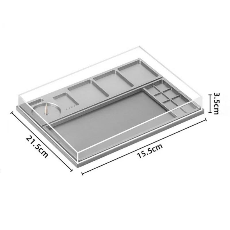 High-end watch parts storage box, with anti-dust transparent acrylic lid, watchmaker repair tray