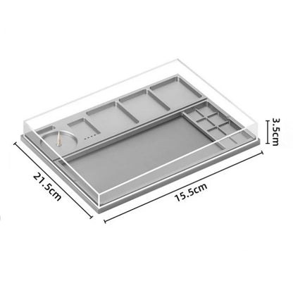 High-end watch parts storage box, with anti-dust transparent acrylic lid, watchmaker repair tray