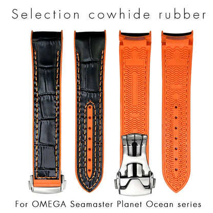 Bracelet de montre en caoutchouc et Silicone, 19mm 20mm 21mm 22mm, adapté à Omega Seamaster 300 Planet Ocean 600 AT150 Speedmaster