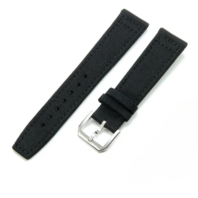 Cinturino per orologio in tela di nylon, 20 mm 21 mm 22 mm, per orologio da pilota IWC Portugal PORTOFINO, cinturino in tessuto, fibbia pieghevole, cinturino in pelle bovina