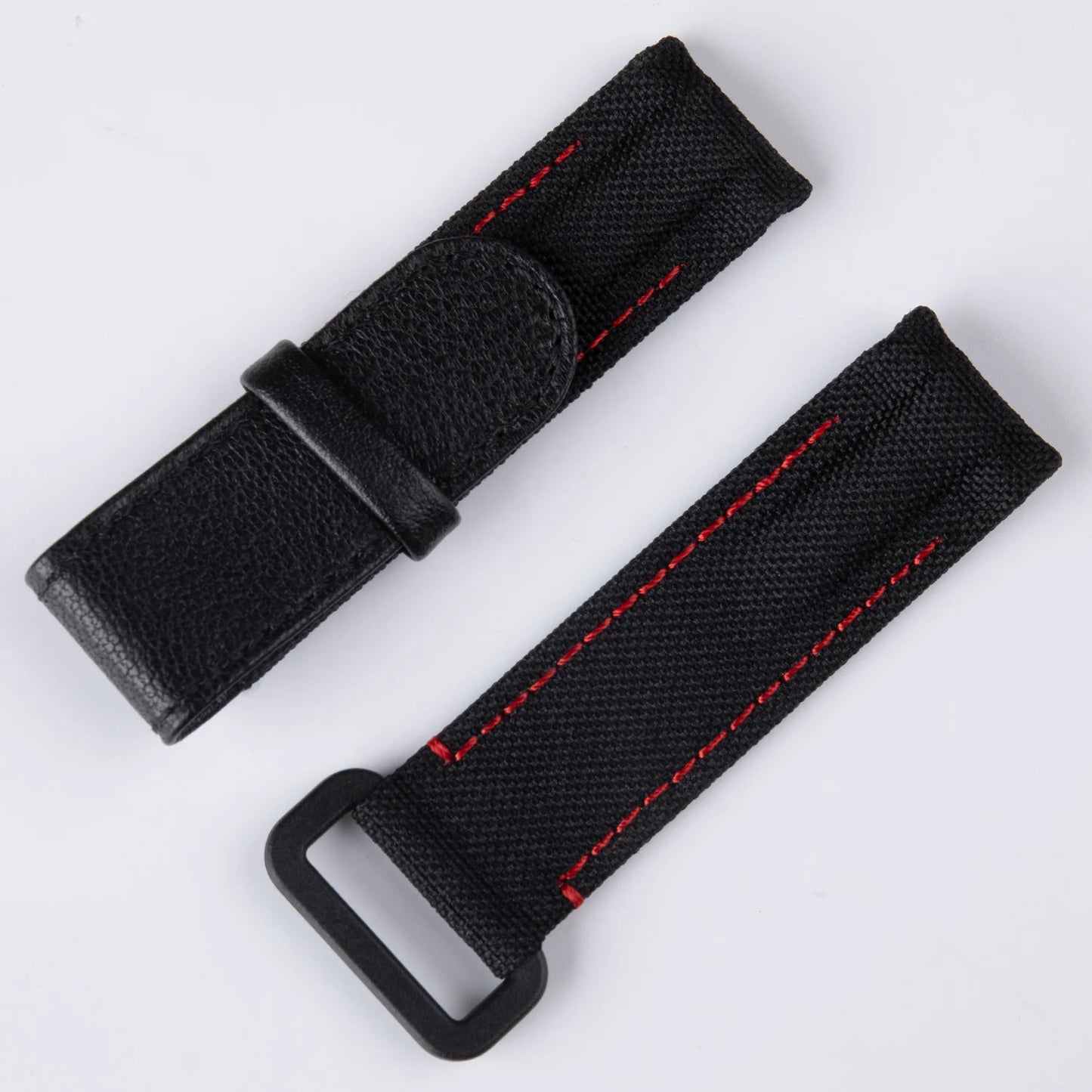 Bracelet de montre en nylon et cuir noir et blanc, 20 mm, extrémités courbées, deux barres à ressort, réglable, pour Rolex DAYTONA SUBMARINER diw Wat