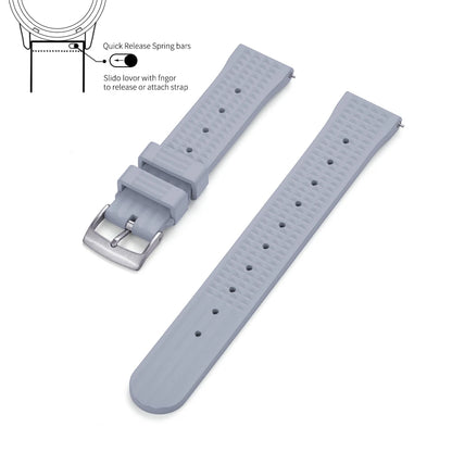 JUELONG – bracelets de montre en caoutchouc gaufré FKM, à dégagement rapide, étanche, Durable, en caoutchouc fluoré, 20mm 22mm, pour montre de plongée traditionnelle