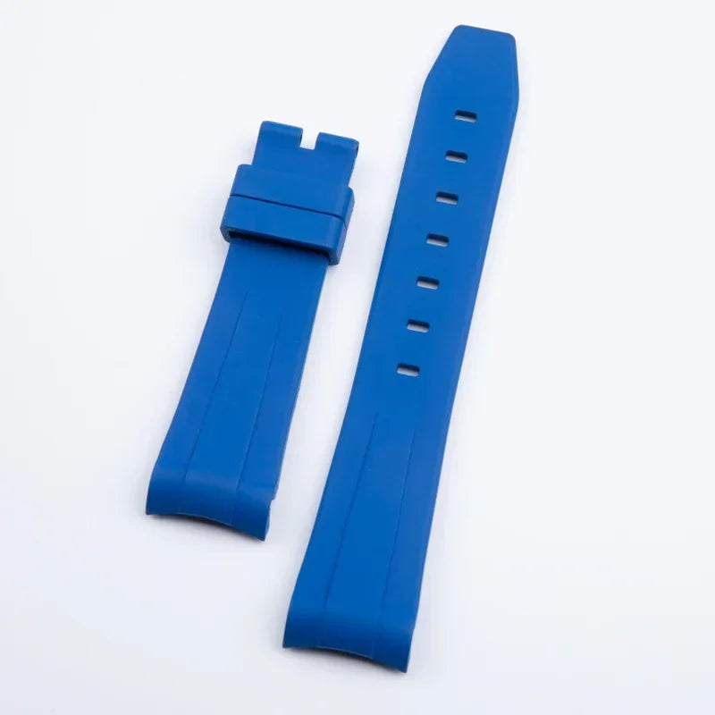 Cinturino per orologio in gomma fluorurata morbida, 21 mm, adatto per cinturino Rolex, nuovo cinturino Submariner Explorer 2, cinturino per orologio verde