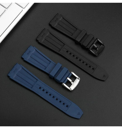 22mm 24mm FKM Viton Rubber Strap for Breitling Super Chronomat B01 44 Avenger, Waterproof Fluororubber Watch Band for Men