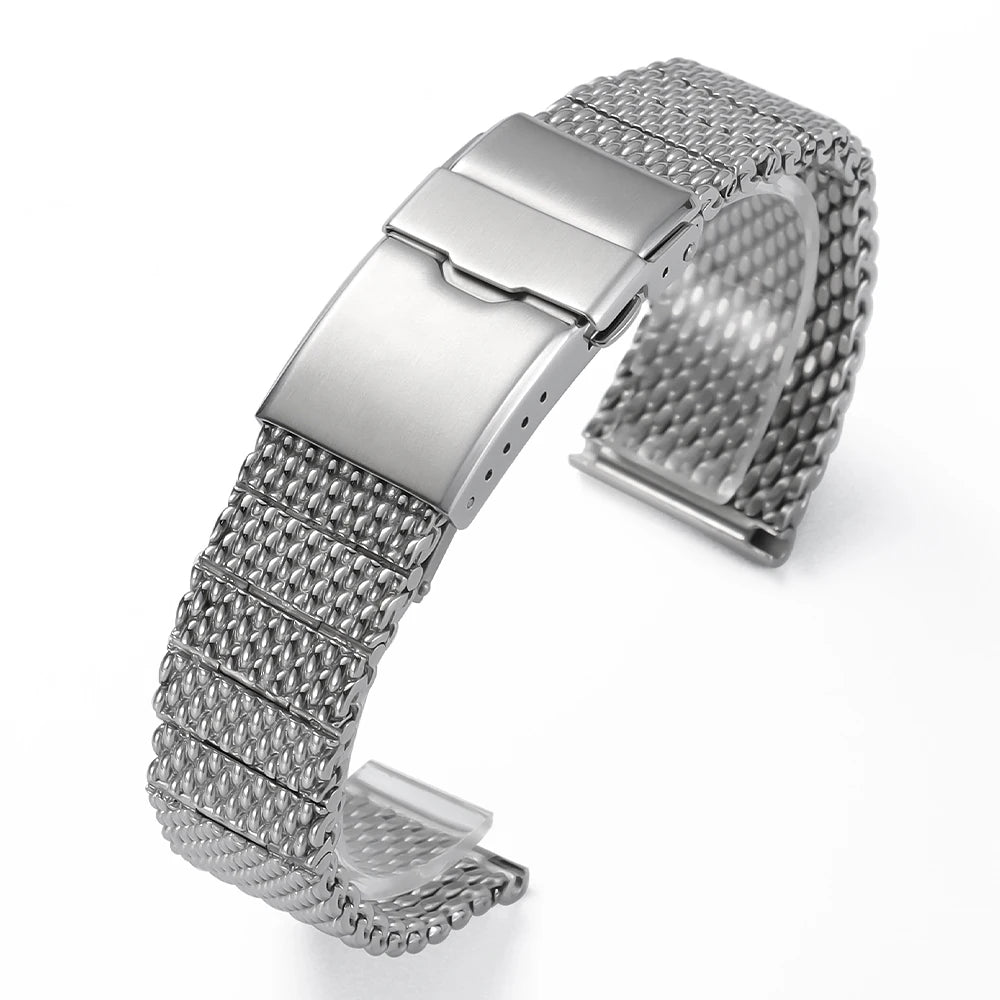 Bracelet de montre en acier inoxydable tissé milanais de haute qualité, 22mm, adapté à Breitling Superocean, argent, hommes et femmes, Bracelets en métal massif