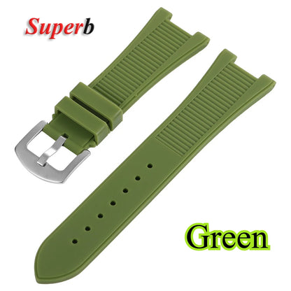 25x13mm Waterproof Silicone Strap for Patek Philippe Nautilus Series 5711 5726 5712, Rubber Watch Band, Concave Interface