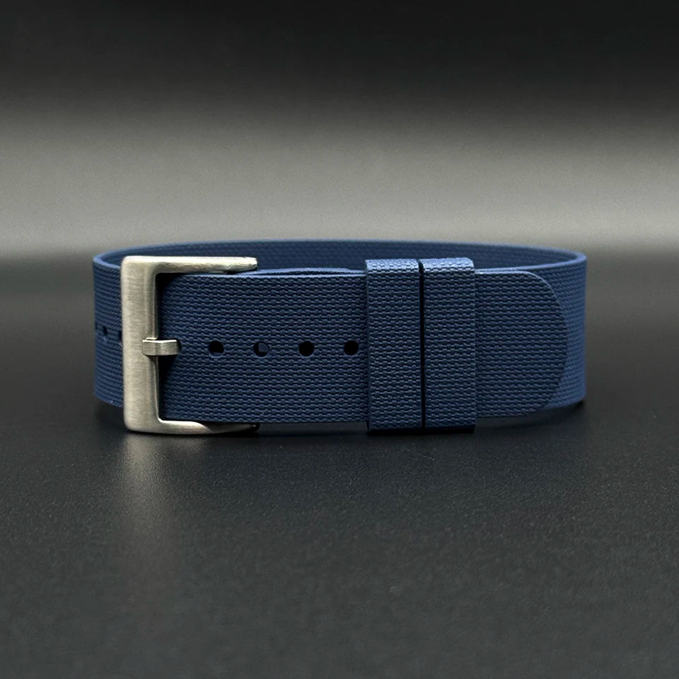 Bracelet de Montre Nato Caoutchouc Siliconé Boucle Brossé - 24,5cm