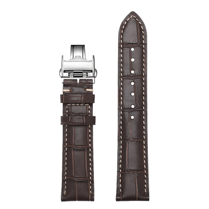 Cinturino per orologio in vera pelle per Longines, accessori, cinturini per orologi, chiusura a farfalla, cinturino da polso 18 19 20 21 22 mm