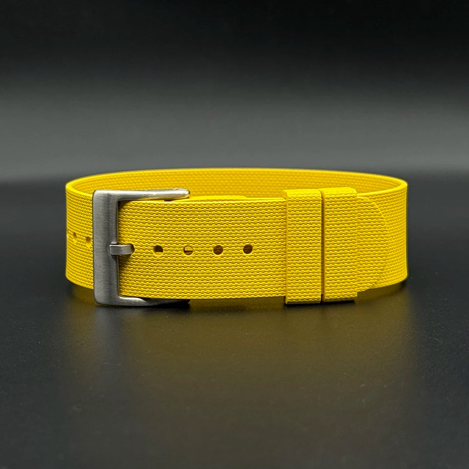 Bracelet de Montre Nato Caoutchouc Siliconé Boucle Brossé - 24,5cm