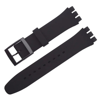 Bracelet en caoutchouc étanche pour Swatch, boucle ardillon en métal, Bracelet de montre en Silicone 16/17/19/20mm, ceinture de remplacement pour hommes et femmes