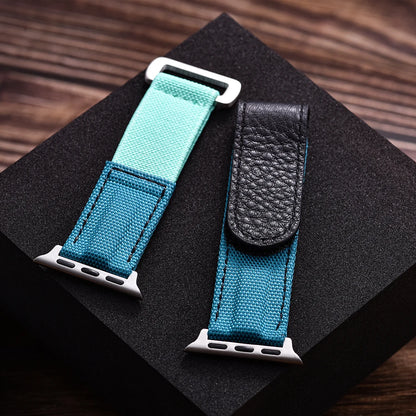 Cinturino Solo Loop in nylon intrecciato per Apple Watch 45mm Ultra 2 49mm 38mm 44mm 40 41mm 42mm, cinturino in pelle per serie 10 9 8 7 5 SE