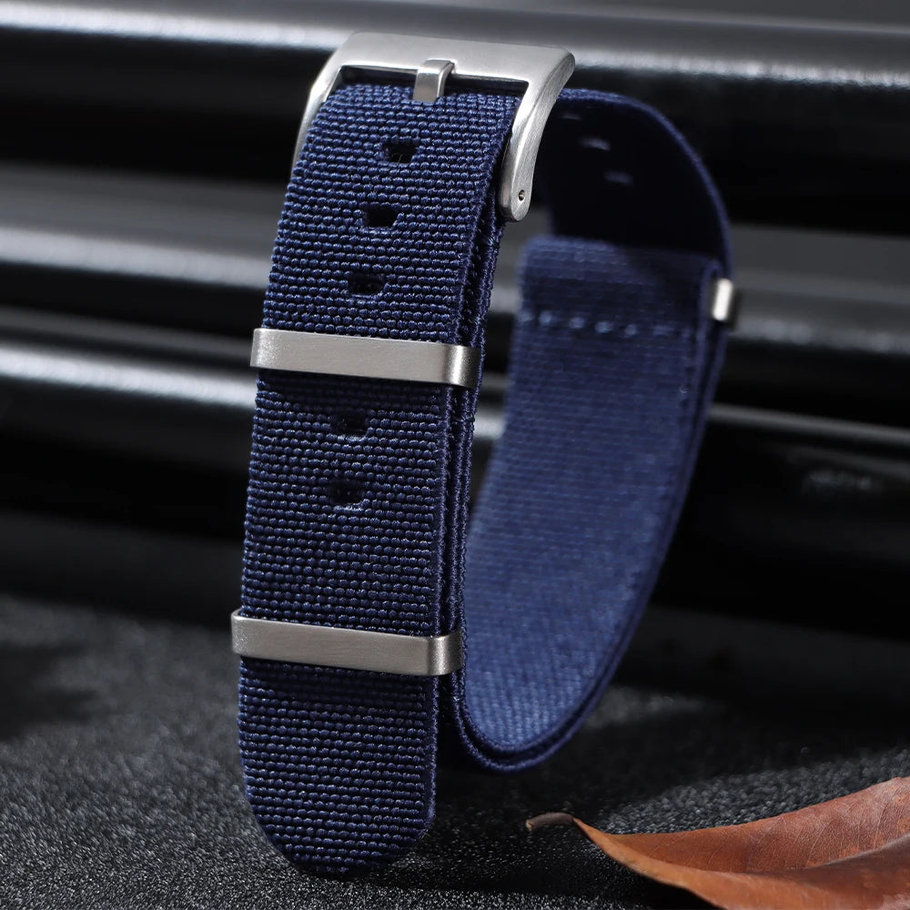Washable Elastic Nylon Watch Strap for IWC Tissot 60s French Troops Parachute Bag, 18mm 20mm 22mm, Outdoor Sports Bracelet