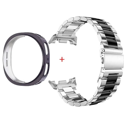 Stainless Steel Watch Band + Case for Samsung Galaxy Watch 8 40mm 44mm, Full Cover Metal Strap