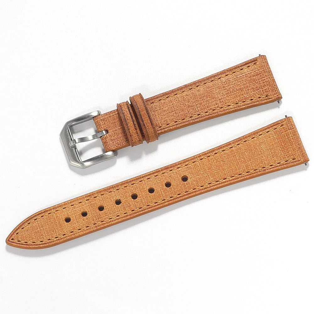 Bracelet de montre en cuir fait main italien Babele tanné végétal de qualité supérieure 20mm 22mm bracelets de montre en cuir à Texture Vintage à dégagement rapide