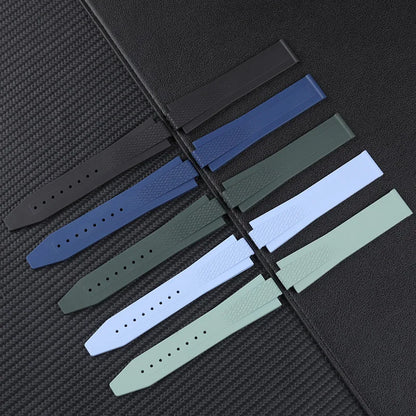 Soft Convex FKM Fluoro Rubber Watch Strap for Longines HydroConquest GMT V.H.P. 21mm 22mm Strap for 41/42mm Dial