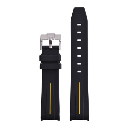 STAPELP Bracciale per orologio in gomma con estremità curva da 20 mm adatto per Omega X s-watch Joint Moon cinturini per orologi uomo donna Cinturino impermeabile