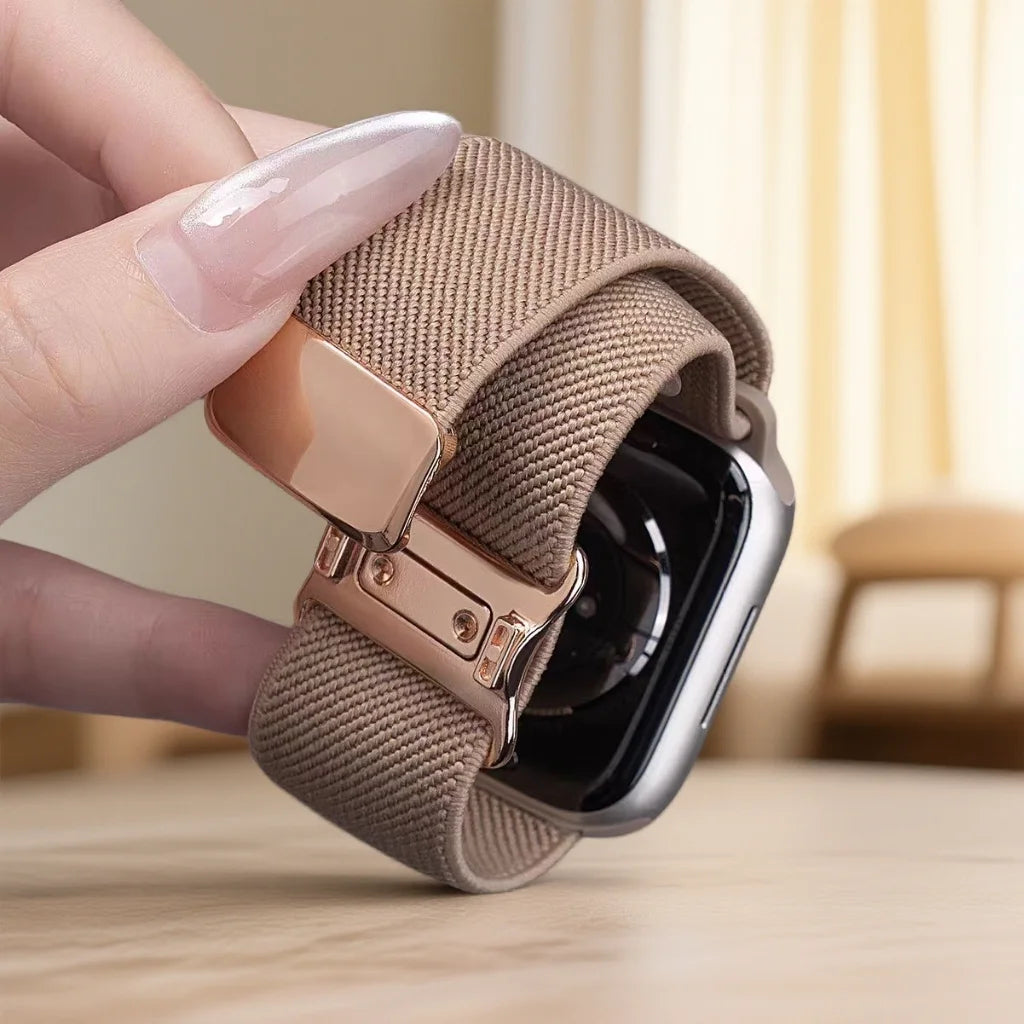 Cinturino intrecciato in nylon per Apple Watch 45mm 41mm 44mm 42mm 40mm Ultra 3 2 1 49mm, cinturino magnetico IWatch 11 10 9 8 7 6 5 4 3 SE3