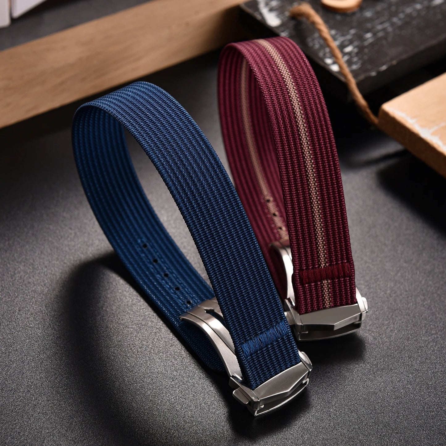 Bracelet de montre en nylon côtelé 18 20 22 mm, bracelet en caoutchouc FKM, boucle pliante, bracelet pour Omega Seiko, accessoires pour femmes et hommes