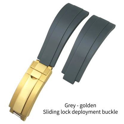 Natural Rubber Watch Strap for Rolex SUBMARINER Explorer Air King Deepsea, Soft Silicone Watch Band, High Quality, 20mm, 21mm