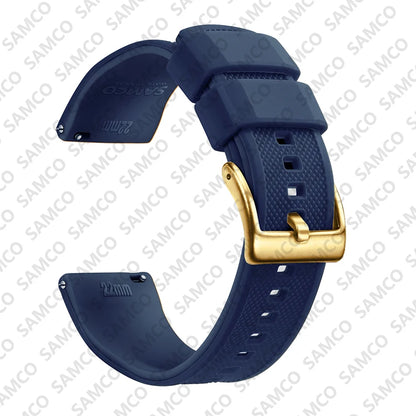 Bracelet de montre en Silicone de qualité supérieure, 18mm 20mm 22mm, à dégagement rapide, en caoutchouc, de remplacement