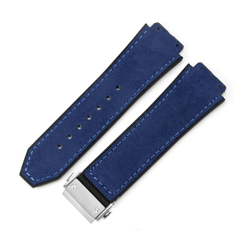 For Hublot BIGBANG Classic Fusion Leather Silicone Rubber Suede Watch Strap Dedicated Interface Lug System Band 26*19mm Bracelet