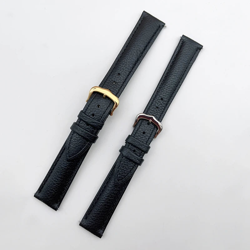 Bracelet de montre en cuir de vachette pour Cartier Tank/Solo Must Round Santos, attache rapide, durable, souple et respirant