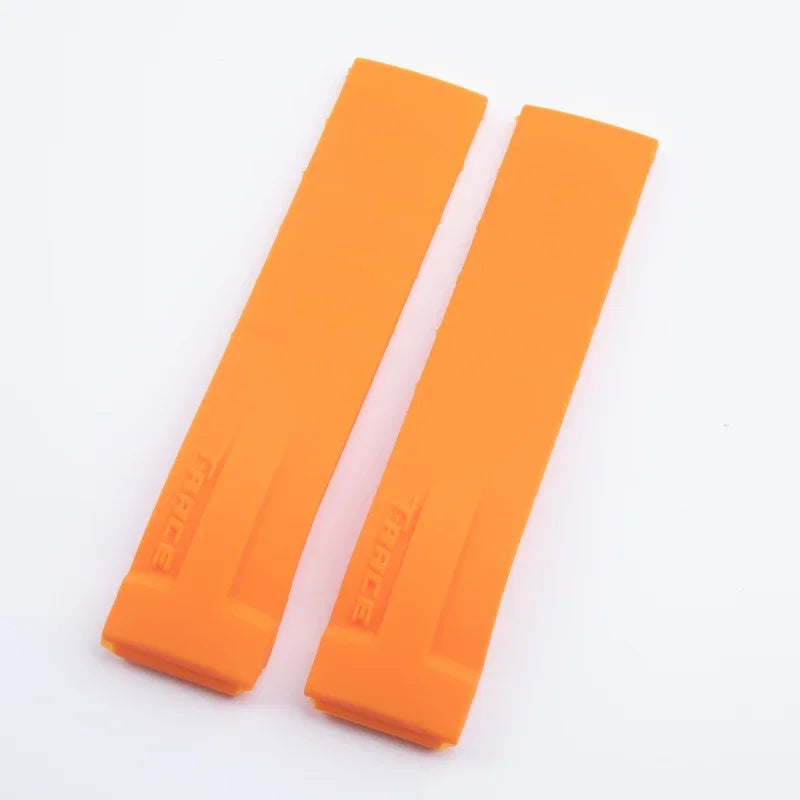 Cinturino per orologio in morbido silicone da 21mm per Tissot T048 T-Race T-Sports, fibbia pieghevole in acciaio inossidabile, rosso arancione