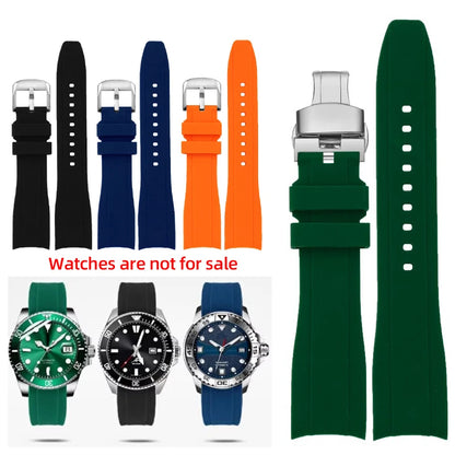 Bracelet de montre en caoutchouc à extrémité incurvée, 20mm 22mm, pour Casio Swordfish Duro MDV106-1A MDV-106/107-1A, bracelet de Sport étanche en Silicone