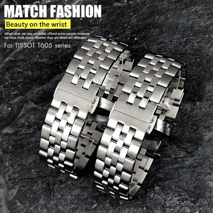Cinturino per orologio curvo in acciaio inossidabile 316L, 20mm, adatto a Tissot 1853 T605, cinturino in metallo Starfish, accessorio per orologio da uomo d'affari