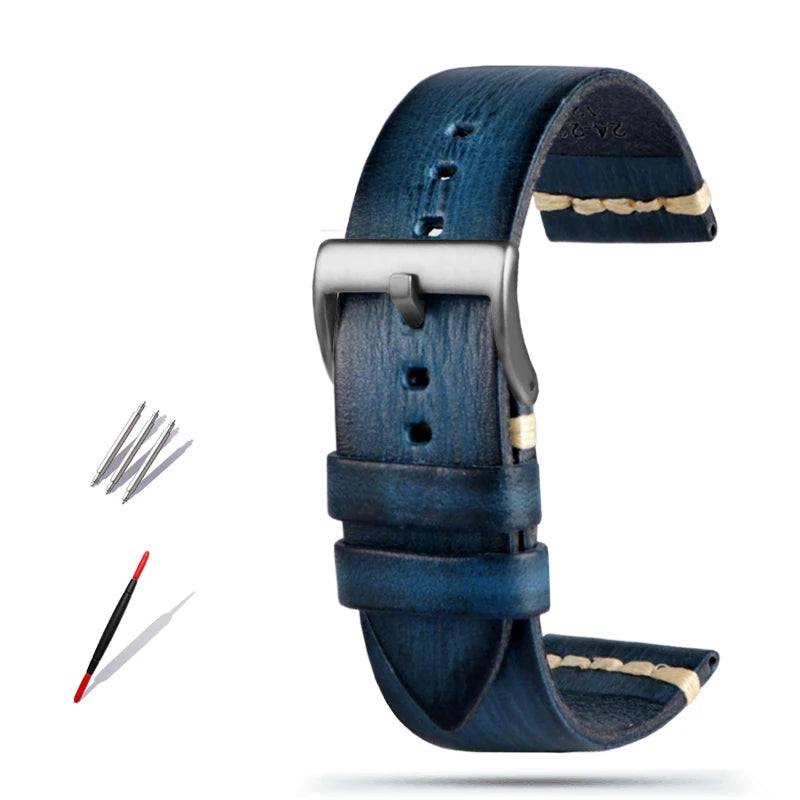 Cinturino per orologio in vera pelle, per Galaxy Tissot Timex Omega Panerai IWC, 20mm 22mm 24mm
