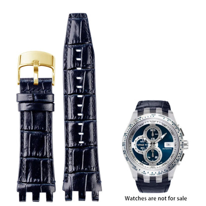 Bracelet de montre en cuir de vache, 22mm, noir, marron, bleu, blanc, avec outils, pour Swatch SVGK407 SVGK406 SVGK409 SVGK403