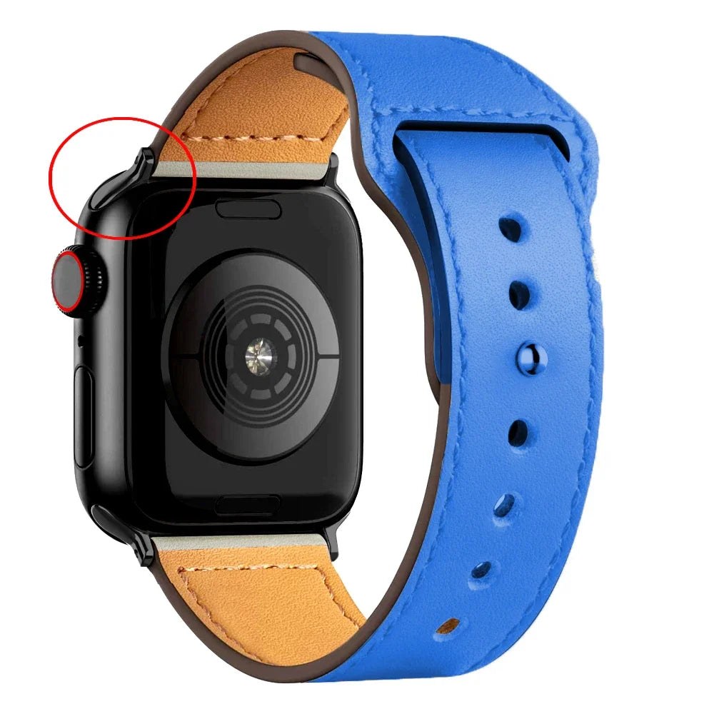 Cinturino in pelle per Apple Watch, Ultra 3, 49mm, 46mm/42mm, 41mm/45mm, 44mm, 40mm, iWatch serie 11 10 9 8 7 4 5 6 se