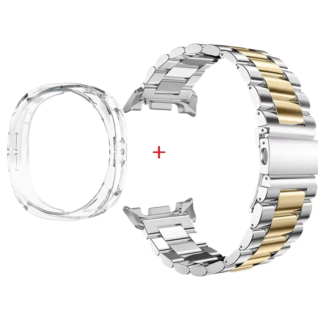 Stainless Steel Watch Band + Case for Samsung Galaxy Watch 8 40mm 44mm, Full Cover Metal Strap